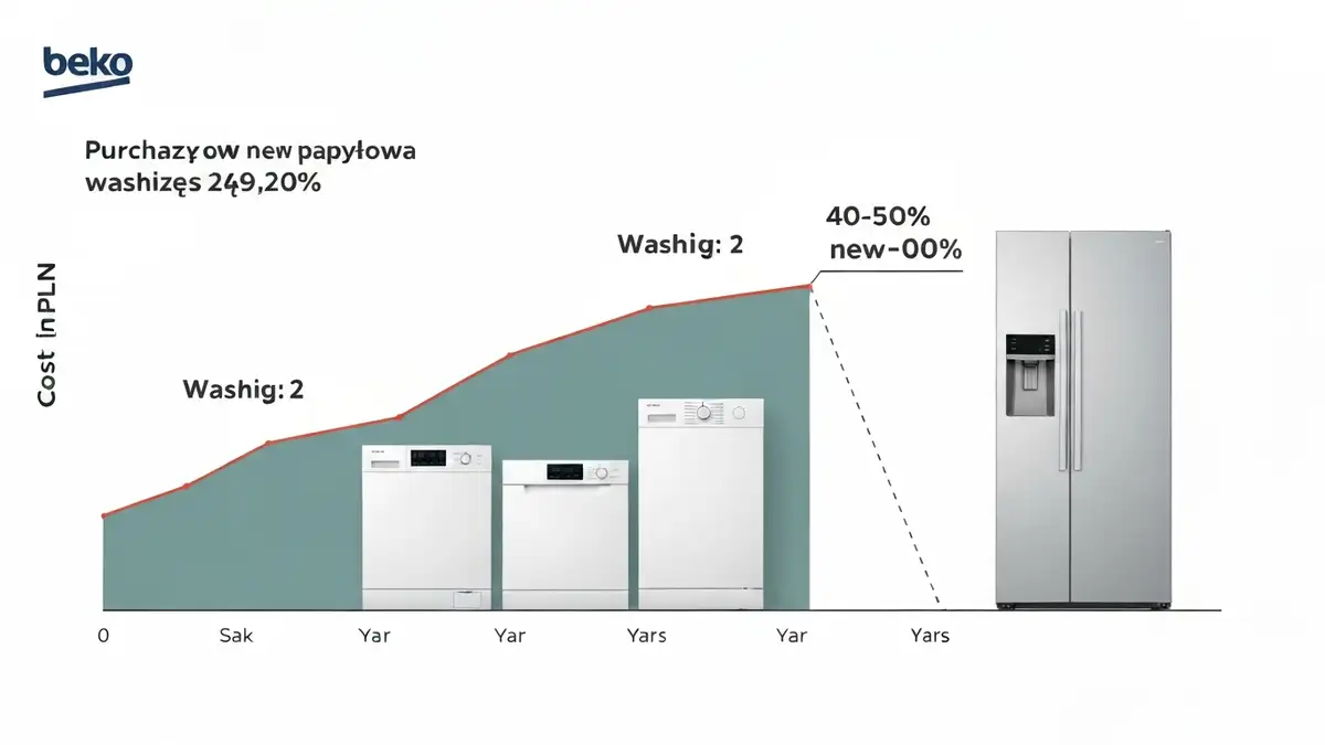 Kalkulator rentowności naprawy vs nowy sprzęt Beko – porównanie kosztów pralki, zmywarki i lodówki