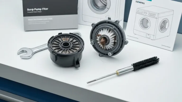 Filtr pompy Siemens pralka błąd E18 część zamienną czyszczenie