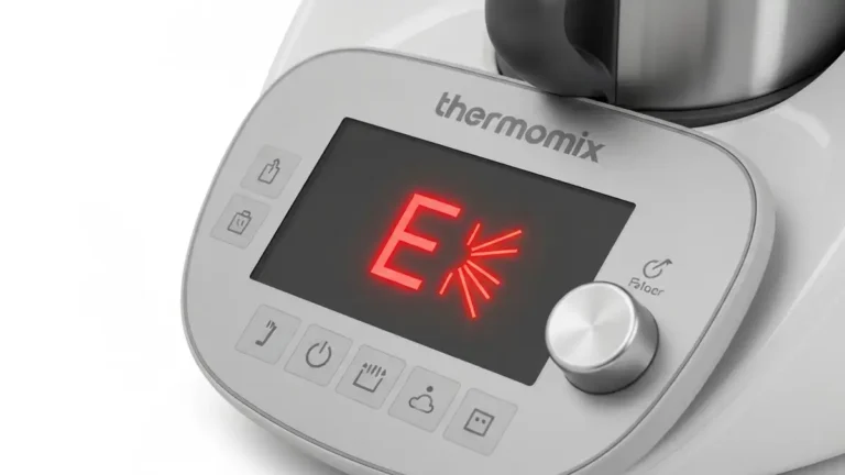 Wyświetlacz robot kuchenny Thermomix z kodem błędu E na ekranie LCD
