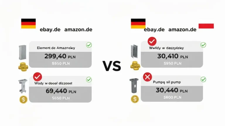 Porównanie kosztów części AGD z Niemiec i Polski – tabela cen eBay Amazon