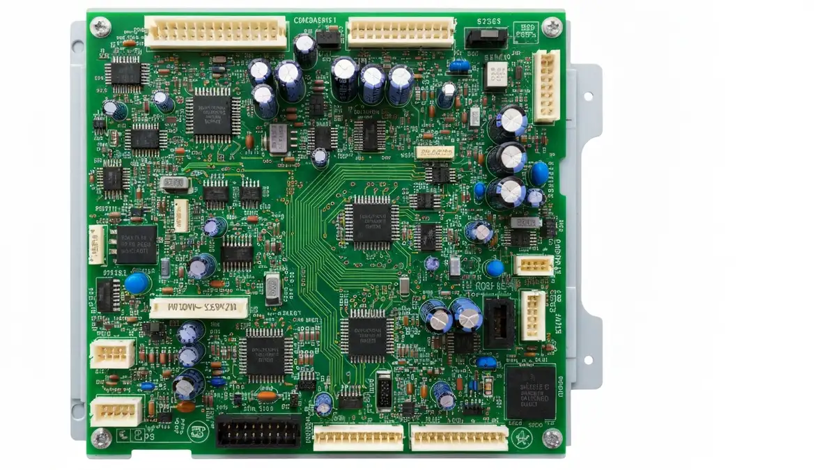 Moduł PCB (płyta sterownika) w pralce Samsung – zbliżenie elektroniki i elementów