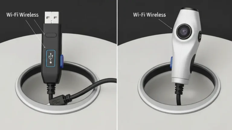 Porównanie endoskopu USB z kablem i endoskopu WiFi bezprzewodowego
