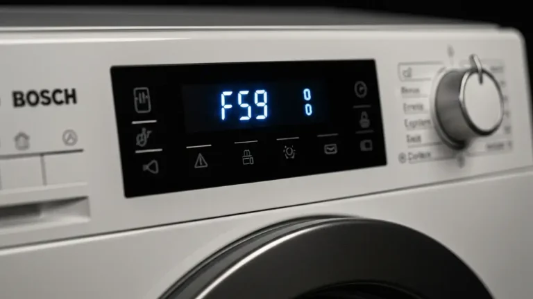 Kod błędu F59 wyświetlony na ekranie pralki Bosch, magistrala komunikacyjna modułu elektronicznego