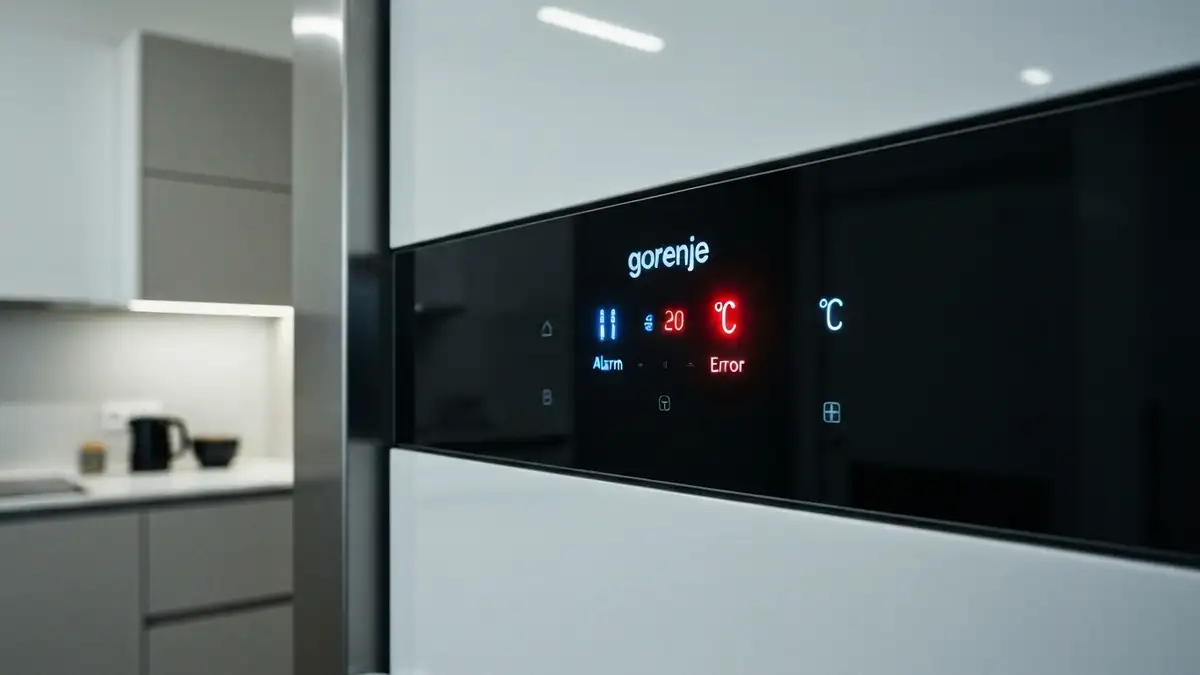 Lodówka Gorenje z podświetlonym wskaźnikiem alarmu temperatury