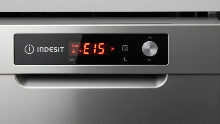 Tablica kodów błędów zmywarki Indesit z wyświetlaczem cyfrowym