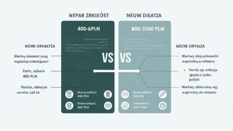 Kalkulacja kosztów naprawy vs nowa suszarka: tabela porównawcza cen i decyzja czy opłaca się naprawiać