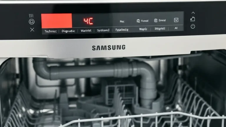 Kod błędu 4C na wyświetlaczu zmywarki Samsung – problem z dopływem wody