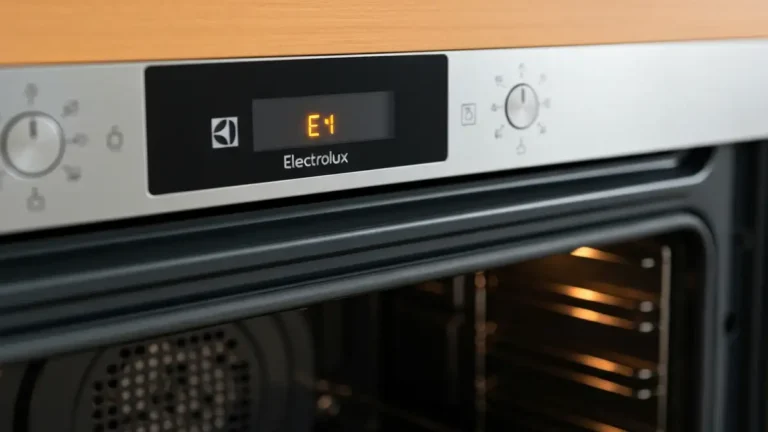 Kod błędu E1 na wyświetlaczu piekarnika Electrolux z zaznaczonym czujnikiem temperatury NTC