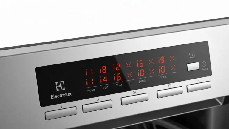 Wyświetlacz zmywarki Electrolux z kodem błędu i1 do i9 na panelu sterowania