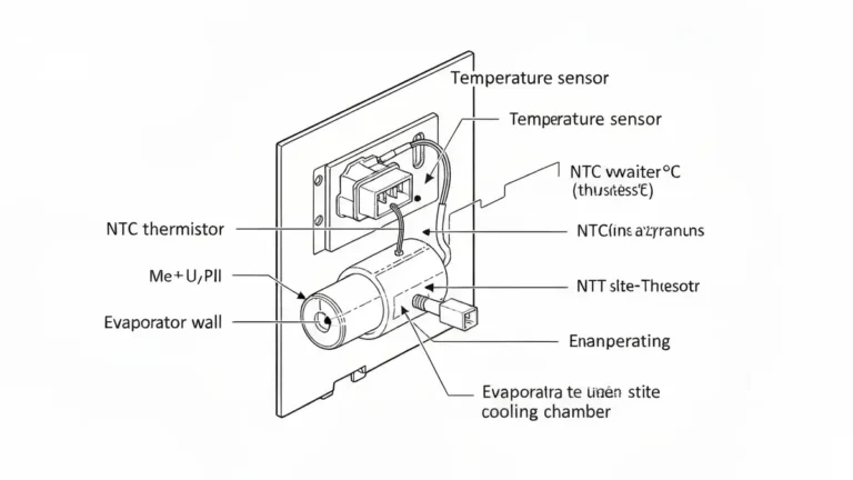 Czujnik temperatury NTC w lodówce Samsung – lokalizacja wewnątrz komory chłodzenia