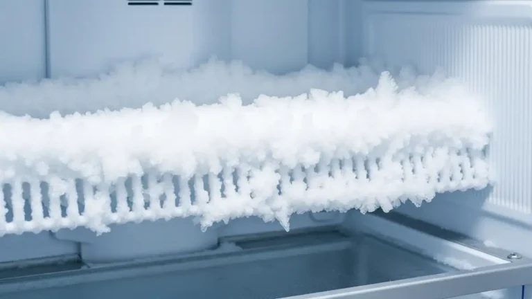 Grubą warstwę szronu na ścianach zamrażalnika lodówki – symptom awarii No Frost
